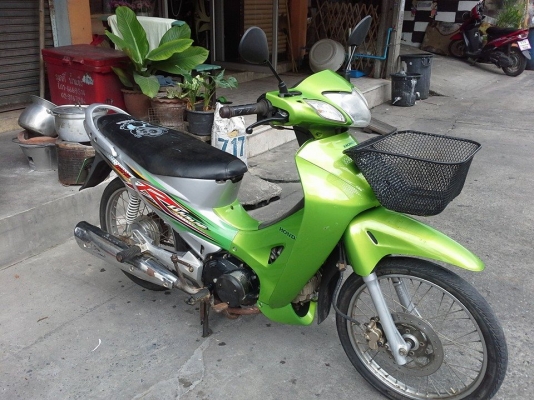 Wave 125 r ปี 50 กุญแจใหญ่ สีเขียว เทา รถบ้าน เครื่องเดิมๆ มีเล่ม