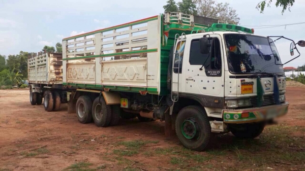 ขายรถพ่วงสิบล้อดัมพ์ HINO 3M เครื่องเดิม 240 แรง เกียร์เดิม ปี 39 กระบะดัมพ์แม่ลูก ลูก 2 เพลา