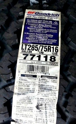 BF KO 285/75R16 ปี14