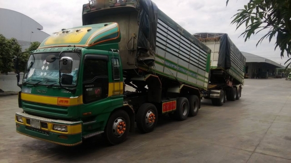 ขายรถพ่วง 24 ล้อ 2 เพลา แม่-ลูก ขายถูกๆกระบะเนียมคอกเกษตรดั้ม ISUZU GlGA เครื่อง 6WA1-350 แรง รถสวย จัดแน้นได้ สนใจโทร