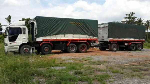 ขายรถพ่วง 24 ล้อ 2 เพลา แม่-ลูก กระบะเหล็กคอกเกษตรดั้ม HINO PROFIA K13C-335 แรง รถสวยๆราคา2000000 จัดแน้นร์ได้ สนใจโทร