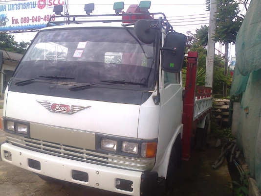 หกล้อ HiNo-FB-พร้อมเครนUNIC3ตัน พร้อมใช้งาน ทะเบียนชุดโอนพร้อม