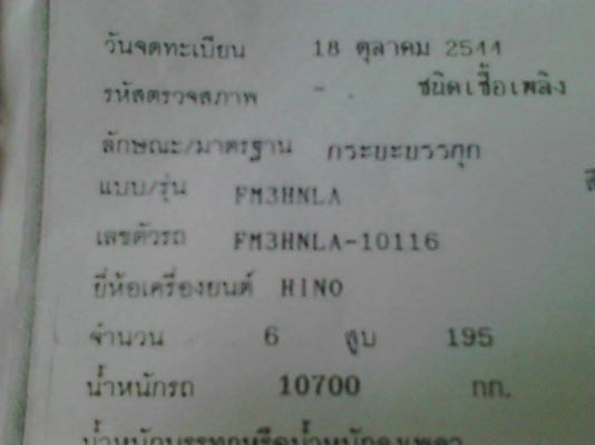 ***ขายแล้วครับขอบคุณ Truck2hand ขาย10ล้อ2เพลาดั้ม เดิมบางราคาเบาๆ HINO FM3HNLA HO7D-195HP ปี44 เครื่องเดิมเกียร์เดิม 195แรง แห้งๆ แน่นๆ ไม่มีเยิ้ม เสียงนิ่มไม่หลวม เกียร์ดีไม่มีหลุดไม่มีหอน ช่วงล่าง2เพลาเดิม คัสซีสวยเดิมไม่ปะไม่ดาม ไม่มีบวม กระบะดั้มเหล็ก
