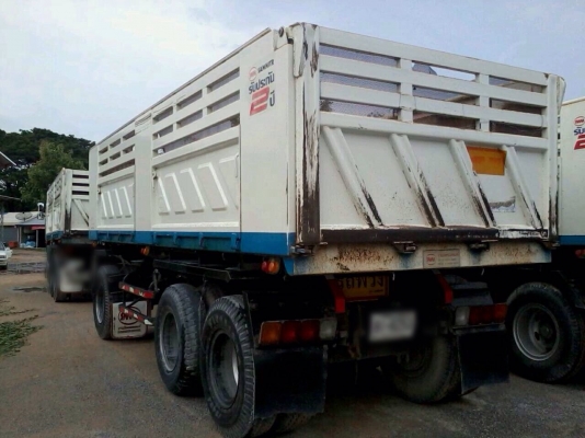 ขายรถพ่วงสิบล้อดัมพ์ HINO เครื่อง 330 แรง ปี 54 กระบะดัมพ์สามมิตร ลูก 3 เพลา ทะเบียนพร้อม