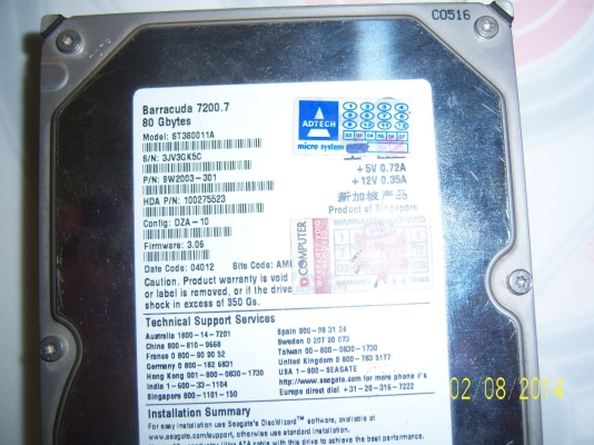 ฮาร์ดดิช 80GB IDE ใช้ได้ปรกติแรมDDR1 512