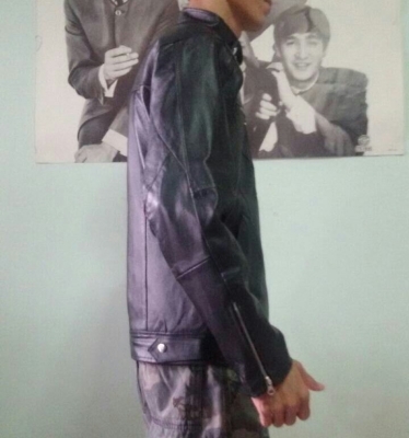 !!ขายเสื้อหนังคอจีนแขนซิบมีสีดำ/น้ำตาล ชายหญิงของใหมครับ