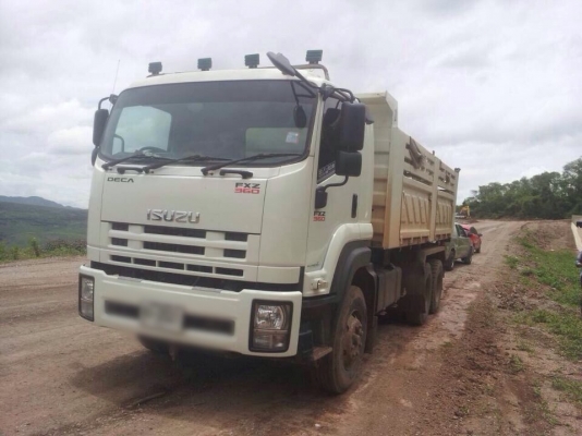 ขายรถบรรทุกสิบล้อดัมพ์ ISUZU เครื่อง 360 แรง กระบะดัมพ์สามมิตร ทะเบียนพร้อม