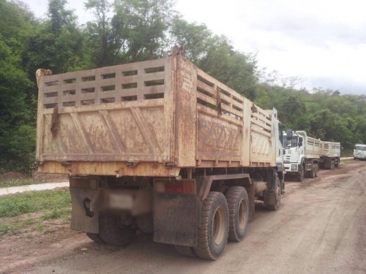 ขายรถบรรทุกสิบล้อดัมพ์ ISUZU เครื่อง 360 แรง กระบะดัมพ์สามมิตร ทะเบียนพร้อม