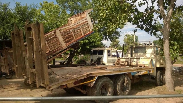 ***ขายแล้วครับขอบคุณ Truck2hand ขาย10ล้อ2เพลาหางปลา/เทเลอร์ ขึ้นรถเกี่ยว ราคาเบาๆ NISSAN UD CW30 เครื่อง NISSAN PD6-T 260แรง 6สูบ ถอดโบออก เครื่องแห้ง แรงๆ แน่นๆ เกียร์เดิม ดีไม่หลุด ช่วงล่าง2เพลาเดิมใหญ่ๆ คัสซีสวยเดิมใหญ่ๆ ไม่ปะไม่ดาม หางสภาพดี มีหางพับไ