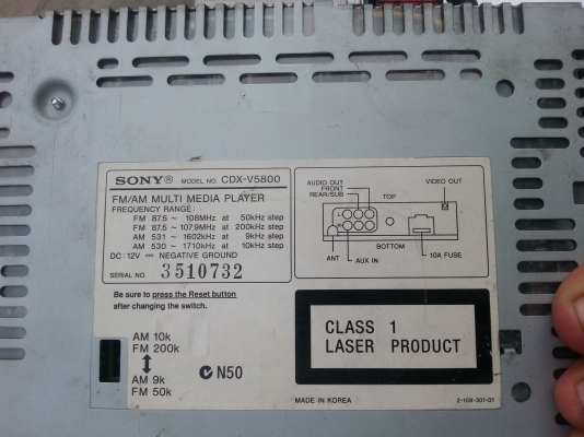 วิทยุ SONY  vcd  cd  mp3