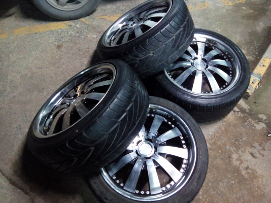 Lensoแท้18/5/100/114.3กว้าง8.5พร้อมยางยางใช้ไม่ได้เส้น1ขายตามสภาพ