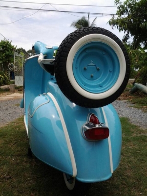 ขาย vespa 64 อินเดีย no book สีฟ้าสวยๆ ประกอบใหม่ทั้งคัน เครื่อง cdi ราคา 48500 บาท  รับเทรินทุกรุ่นครับ.