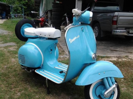 ขาย vespa 64 อินเดีย no book สีฟ้าสวยๆ ประกอบใหม่ทั้งคัน เครื่อง cdi ราคา 48500 บาท  รับเทรินทุกรุ่นครับ.