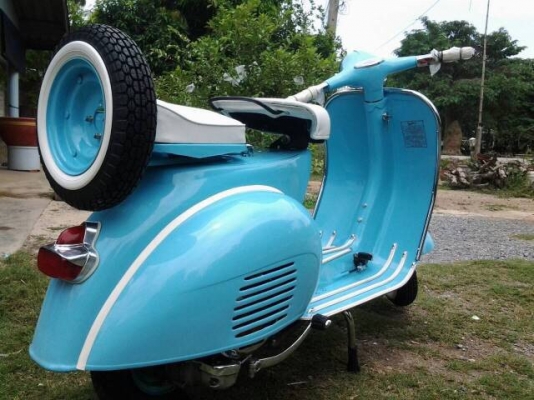 ขาย vespa 64 อินเดีย no book สีฟ้าสวยๆ ประกอบใหม่ทั้งคัน เครื่อง cdi ราคา 48500 บาท  รับเทรินทุกรุ่นครับ.