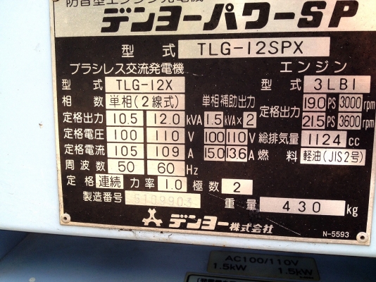 ขายเครื่องปั่นไฟมือสอง สภาพสวยพร้อมใช้งาน นำเข้าจากญี่ปุ่น