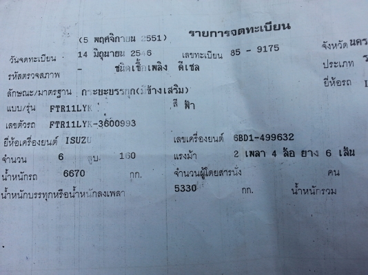 ขายร็อกกี้165แรง พ.เพาเวอร์ เบรกทิฟฟี่ ภายในสวย แอร์เย็น เครื่องดี แคชซีสวย ยางดี ห้างแท้ ยาว6.50ม. สภาพพร้อมใช้งาน เอกสารพร้อมโอน สนใจโทร 090-8588220คุณนะ หรือ www.truck.in.th/498