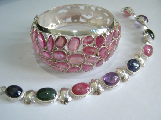 กำไลเงินทับทิมแท้ สร้อยแขนพลอยแท้ สวยมาก