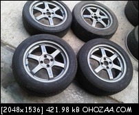 ขายล้อTE37 ขอบ16 4/100 งานก็อบเหมือนมาก สีเทากัลพร้อมยางถูกๆ