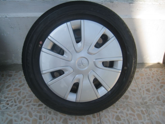 ขายกะทะล้อ mitsubishi  mirage 14"  4/100  +ยางปี 12+ฝาครอบ (081-3747940)