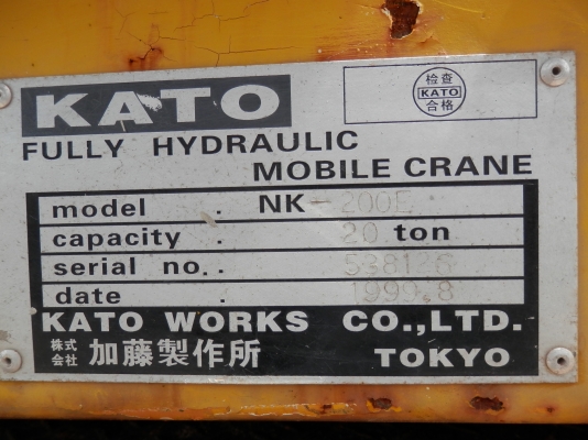รถเครน10ล้อ KATO NK200E-III ขนาด20ตันปี1999-5คอนโทรนเก่านอก รถเครน10ล้อ KATO NK200E-III ขนาด20ตันปี1999-5คอนโทรนเก่านอก