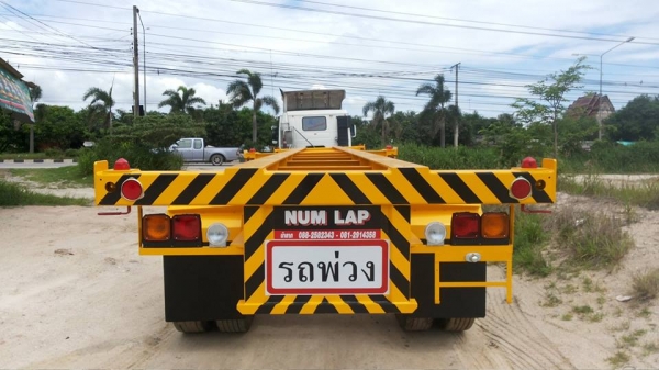 รถเทรลเลอร์  นำลาภ  มงคลสยาม หางก้างปลา  40 ฟุต 2  เพลา   NUM  LAP  ใหม่