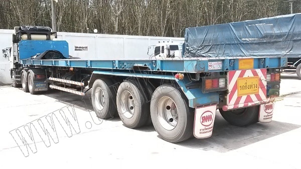 หางพ่วงเทเลอร์พื้นเรียบ12ล้อ 3เพลา ของบริษัทสามมิตร ปี53