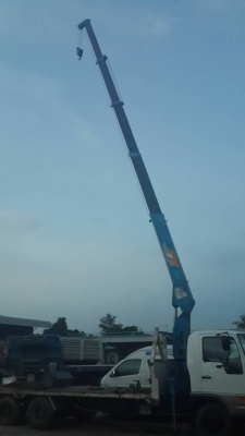 HINO รถ10ล้อเล็ก2เพลาพื้นเรียบ6.60 เมตร+เครน TADANO Z305 3ตัน5ปอกยาว 12.21 เมตร