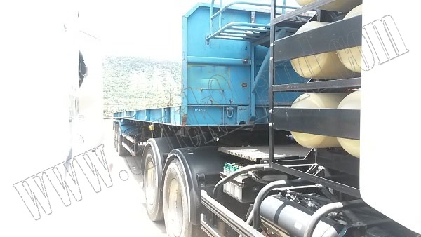 หางพ่วงเทเลอร์พื้นเรียบ12ล้อ 3เพลา ของบริษัทสามมิตร ปี53