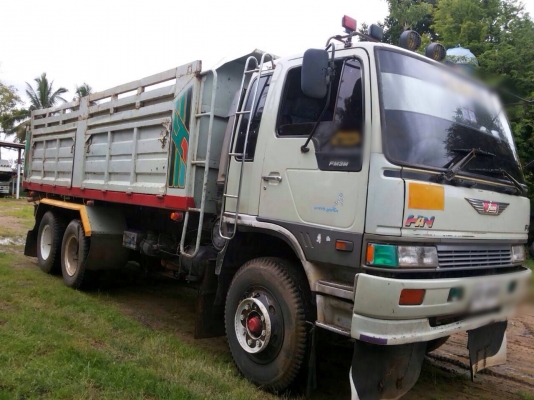 ขายรถบรรทุกสิบล้อดัมพ์ HINO 3M เครื่องเดิม 240 แรง เกียร์เดิม ปี 39 มีระบบลากพ่วง กระบะดัมพ์เหล็ก
