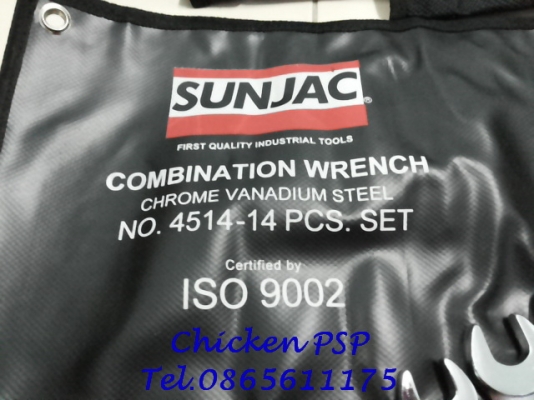 ประแจแหวนข้างปากตาย SUNJAC ชุดใหญ่ 14 ตัว/ชุด Made in JAPAN