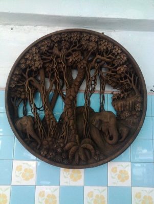 แผ่นไม้แกะสลักรูปช้าง   ขนาด 22 นิ้ว สวยมากค่ะ ไม่มีตำหนิ