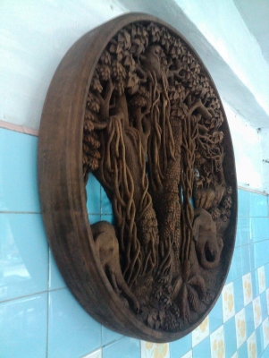 แผ่นไม้แกะสลักรูปช้าง   ขนาด 22 นิ้ว สวยมากค่ะ ไม่มีตำหนิ