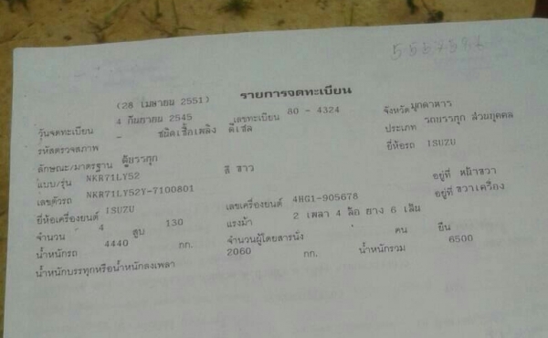 ISUZU NKR71LY52Y ปี45 ขายซากครับ หัวคัชี เครื่องไม่โดน ภาษีเต็ม