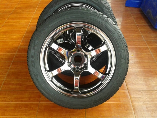 ขายแม็ก6รู ขอบ20 สีแบลคโครม พร้อมยาง สภาพสวยๆ