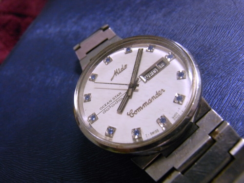 มิโด้ คอมมานเดอร์ ออโต้ หลักพลอยน้ำเงิน สวิสเมด มือสอง