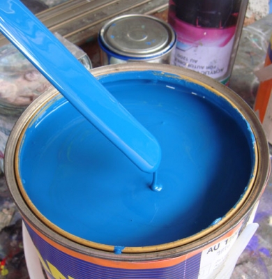 สีฟ้าอครีลิค ขนาด 3ลิตร กลละ 120บาท