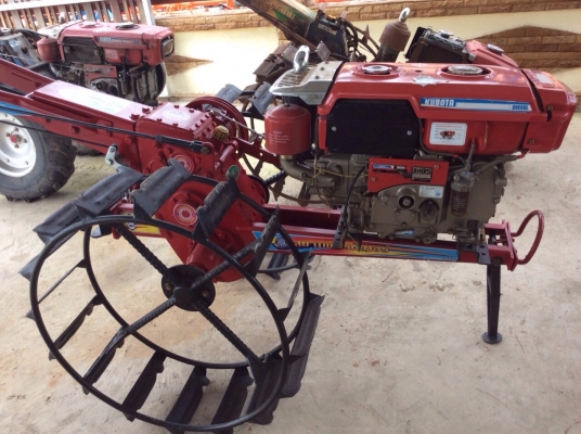 เครื่องคูโบต้ารุ่น ET95 พร้อมรถไถนาเดินตาม กระทิงเเดง รุ่น 3 เกียร์ สภาพสวย พร้อมใช้งาน