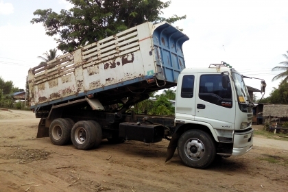 ***ขายแล้วครับขอบคุณ Truck2hand ขาย22ล้อพ่วงแม่-ลูกดั้ม ISUZU DECA FXZ23NZH2 320 MAXLOAD ปี49 เครื่องเดิมเกียร์เดิม แน่นๆ แรงดี กียร์ดีไม่หลุด ช่วงล่างดีคัสซีสวยเดิม ไม่ปะไม่ดาม กระบะดั้มเหล็กข้างเรียบสภาพดี พื้นดีข้างโอเค ข้างมีสนิม มีผุนิดๆ หัวเก๋งเดิม