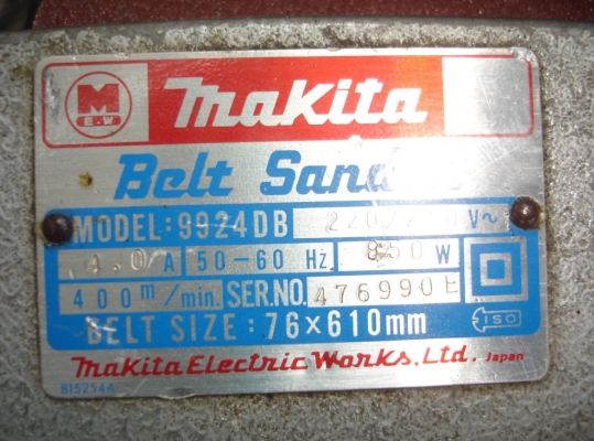 ขายเครื่องขัดกระดาษทรายสายพาน3" มากิต้า รุ่น 9924DB 850W