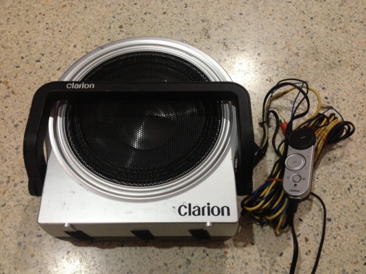 SUB BOX CLARION SRV212 แอมในตัว 150W ของเก่าญี่ปุ่นสภาพสวย