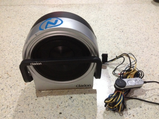 SUB BOX CLARION SRV212 แอมในตัว 150W ของเก่าญี่ปุ่นสภาพสวย