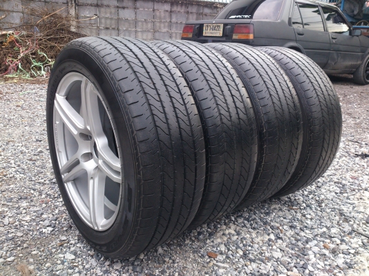 ขายแม็ก 5รู114 หน้า7.5 หลัง9 นิ้วขอบ17 พร้อมยางDUNLOP215/55R17 ยางสัปดาห์ที่36ปี12 ดอกยางลึกเท่ากันสวยๆ จำนวน 1 ชุด