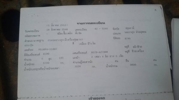 ขายรถบรรทุกหกล้อฮีโน่FD3Hเครื่อง 195