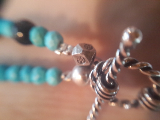 สร้อยข้อมือเงินเทอร์ควอยซ์(Turquoise)นิล