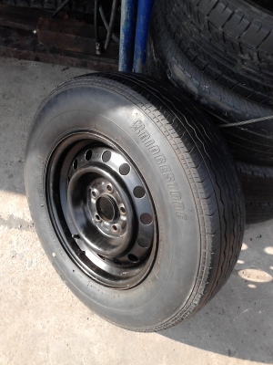 กะทะ 5 รู พร้อมยาง BRIDGESTONE RD-613 STEEL ชุด 4 ล้อ TEL.081-427-3941
