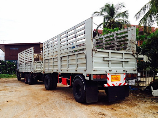 ขายรถพ่วง 18 ล้อ HINO 2K สมอเงิน เครื่อง P11C 320แรง เกียร์ 10 เกียร์ กระบะรุ่งเจริญ ไม่ดัมพ์