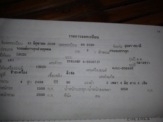 ขาย อีซูซุ TFR 90hp แท้ รถมือเดียว เครื่องดี แอร์เย็น รถบ้านๆ ขาย อีซูซุ TFR 90hp แท้ รถมือเดียว เครื่องดี แอร์เย็น รถบ้านๆ