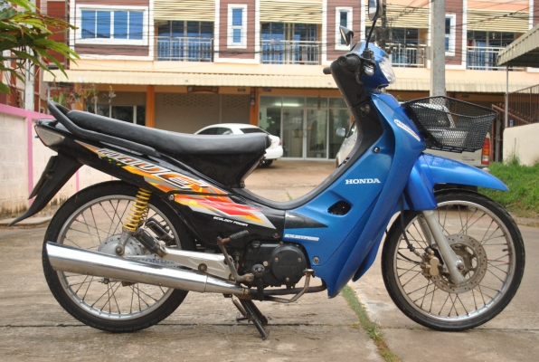 Honda wave 100 ปี47 ดีสเบรคหน้า สีน้ำเงิน-ดำ