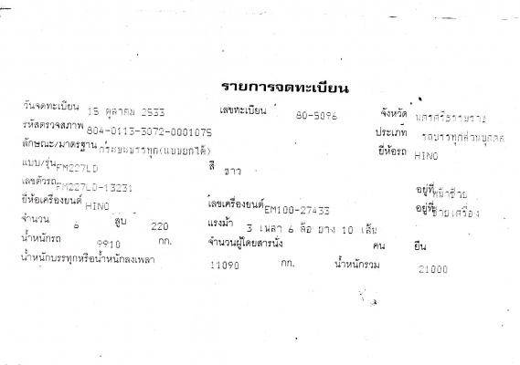 ขาย10ล้อดั้มHINOFM227 หัวสิงห์ฯรถสวย เจ้าของขายเอง