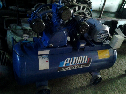 ปั๊มลม puma 5 แรง มือ2 สภาพ เนี๊ยบมากๆ ขนาดความจุถัง 280 ลิตร ทำลมได้สูงสุด 14 บาร์ ไฟ 3 เฟส รับประกัน6เดือน สินค้าอยู่พุทธมลฑลสาย4 สนใจติดต่อ 081-5266979